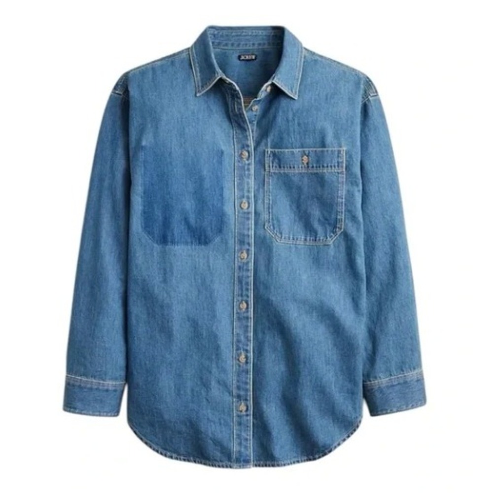J. Crew Factory Light Blue Denim Button-Down Shirt